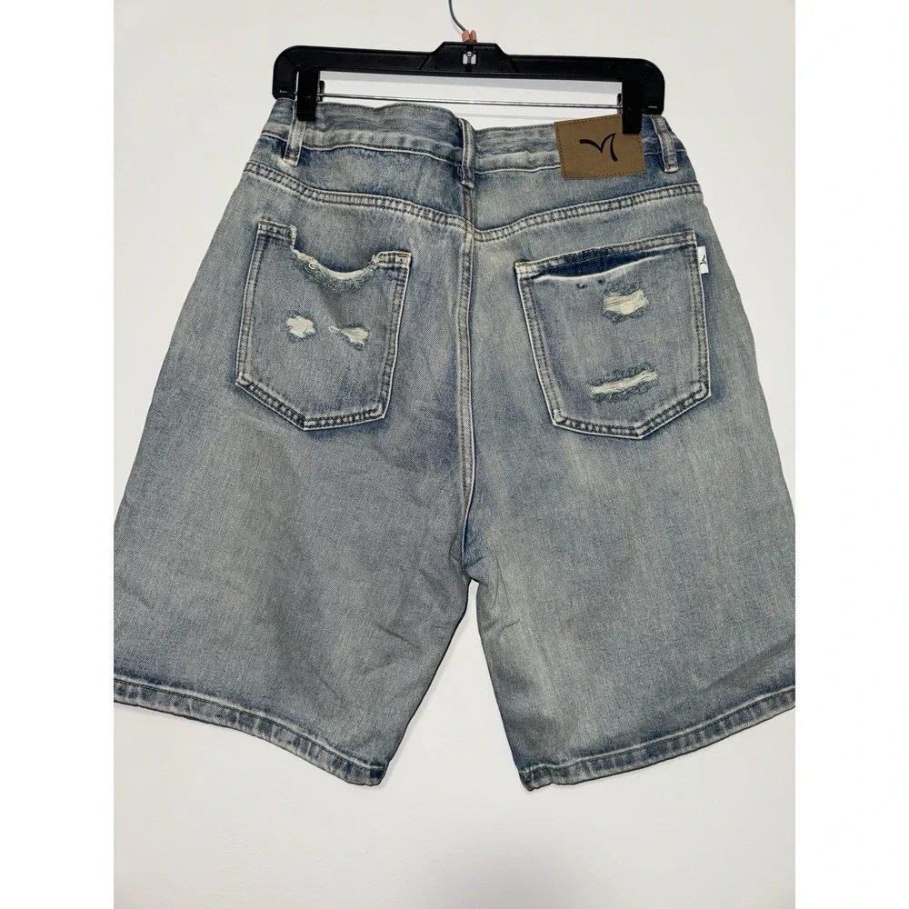 Streetwear Ripped Jorts Mid Low Waisted Hip Hop Bermuda Jean Shorts For Women 32
